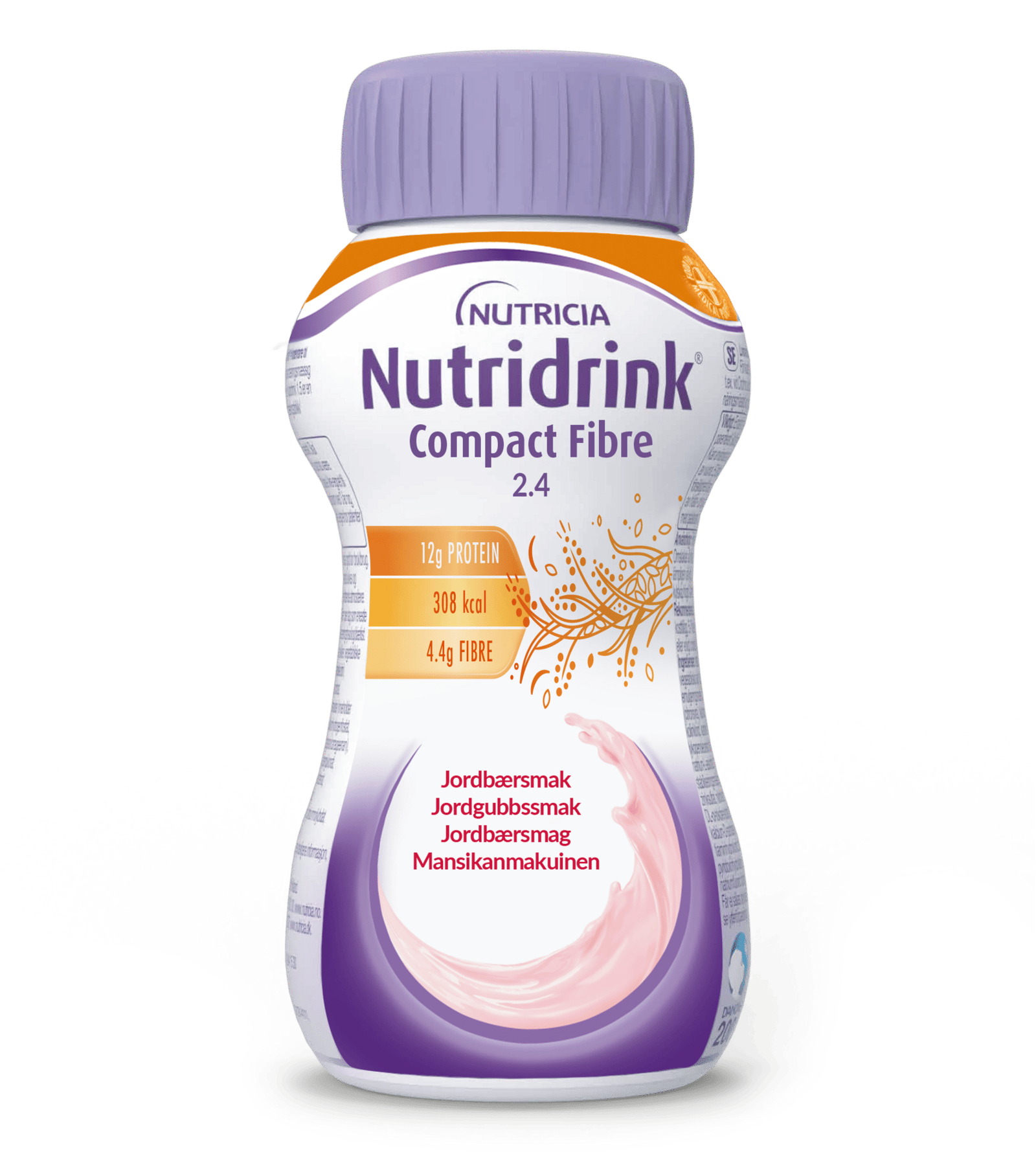 Nutridrink Compact Fiber Jordgubbsmak 4 x 125 ml