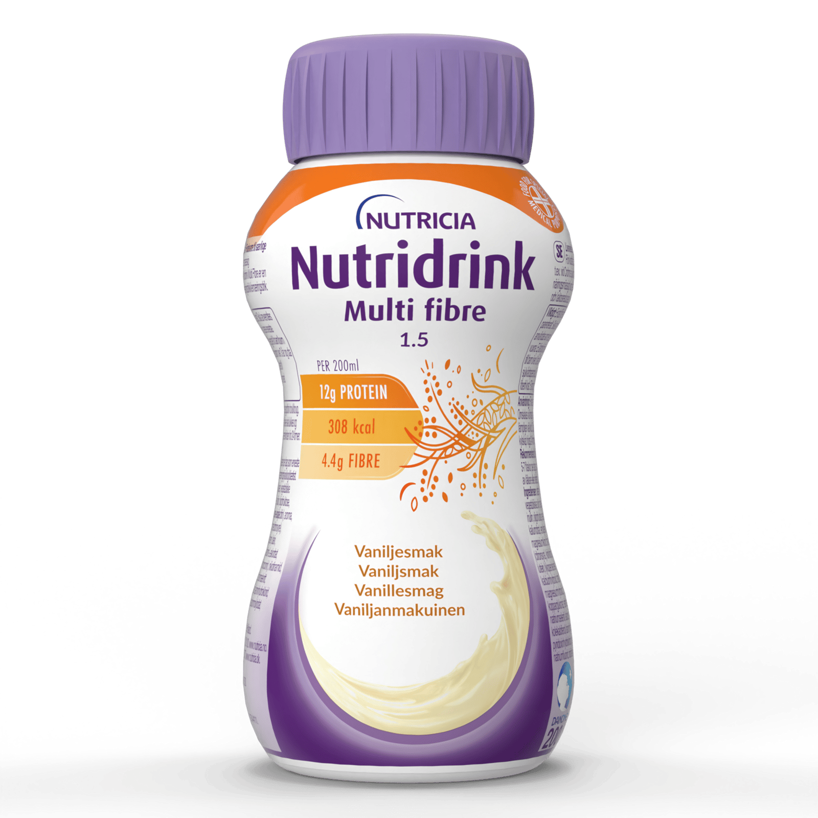 Nutridrink Multi Fibre Vaniljsmak 4 x 200 ml
