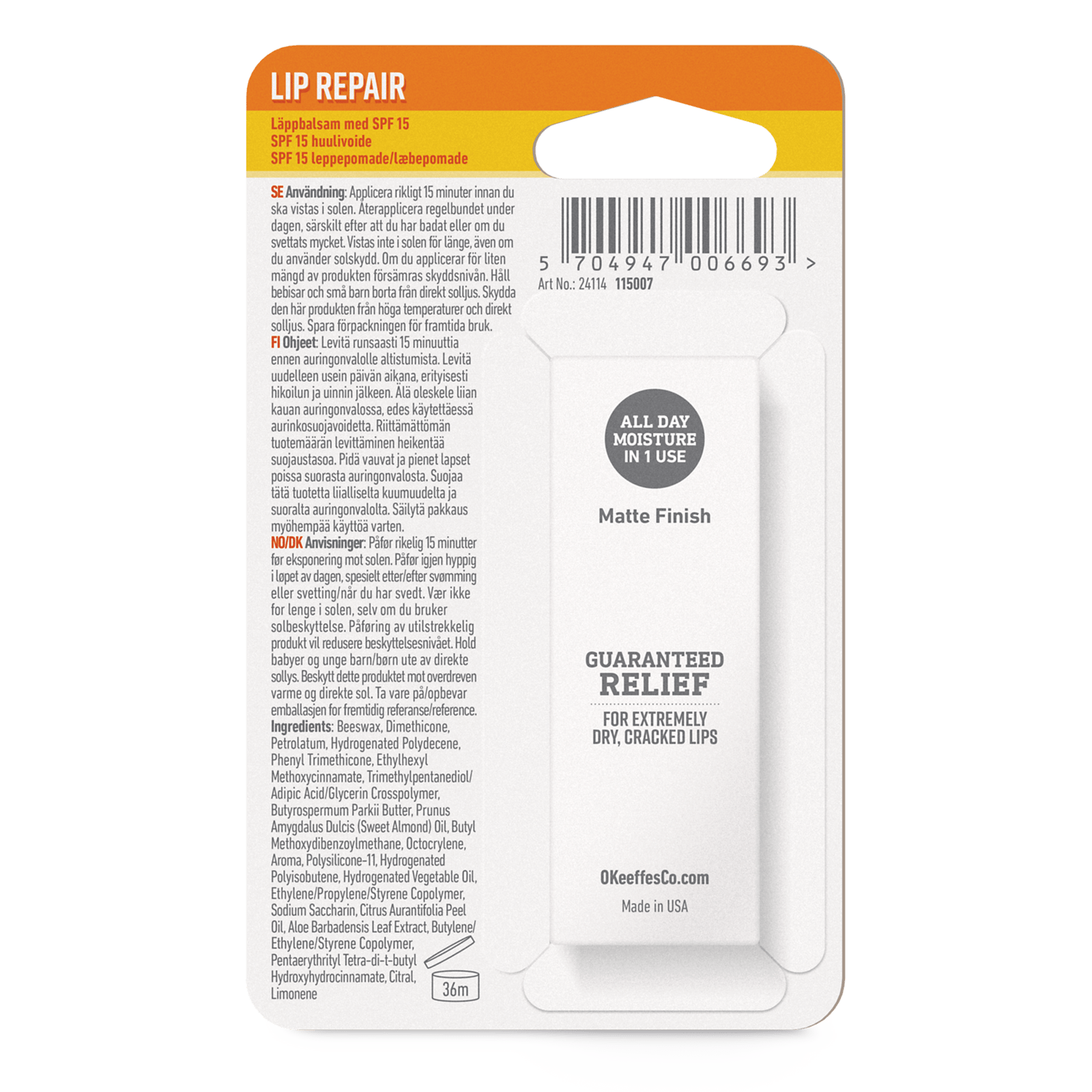 O'Keeffe's Lip Repair Stick SPF 15