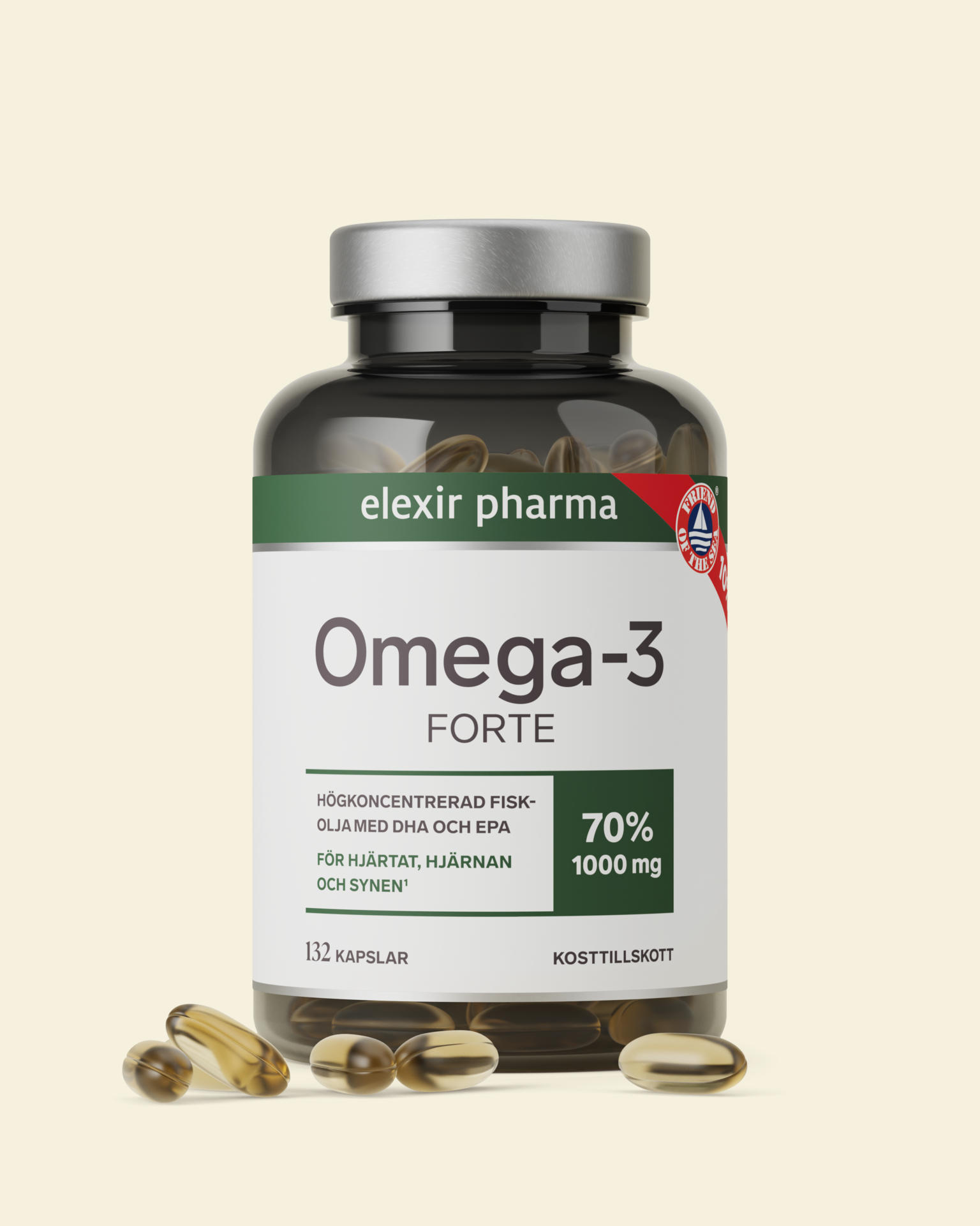 Elexir Pharma Omega-3 Forte 1000 mg 132 kapslar