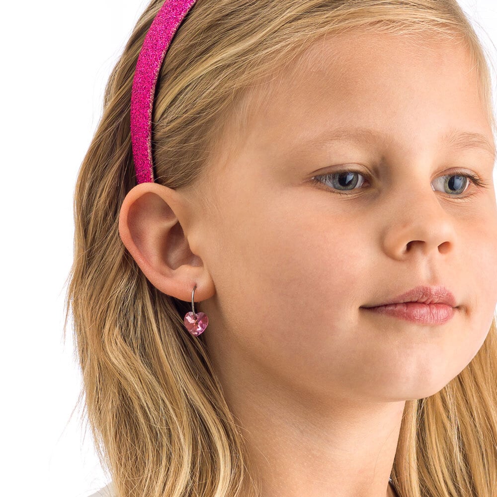 Blomdahl Örhängen NT Heart 10 mm & Ring 14 mm Rose 1 par