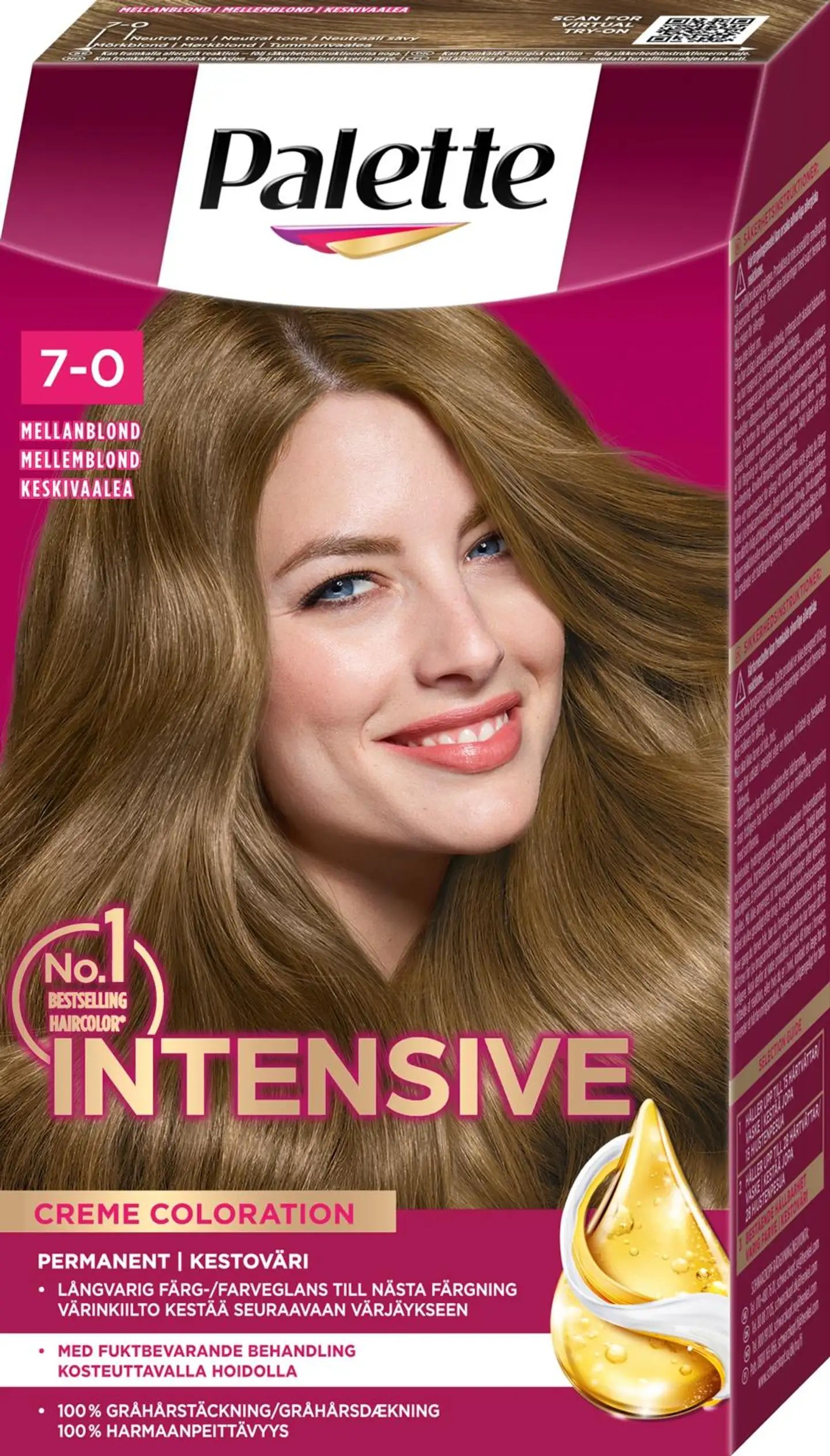 Palette Intensive Creme Coloration 7-0 Mellanblond