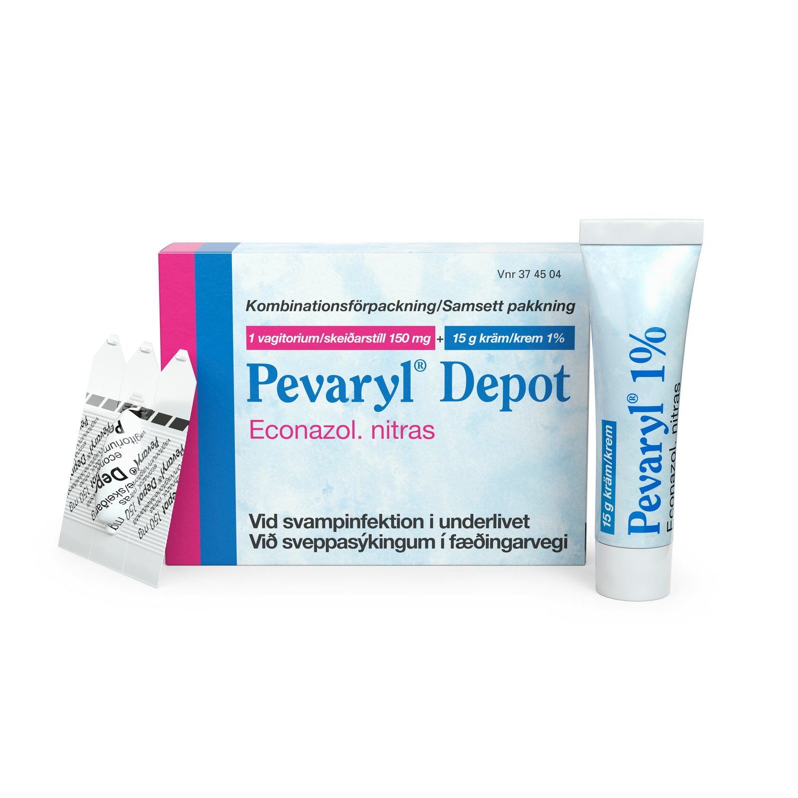Pevaryl Depot Vagitorium 150mg 1st + kräm 1%, 15g