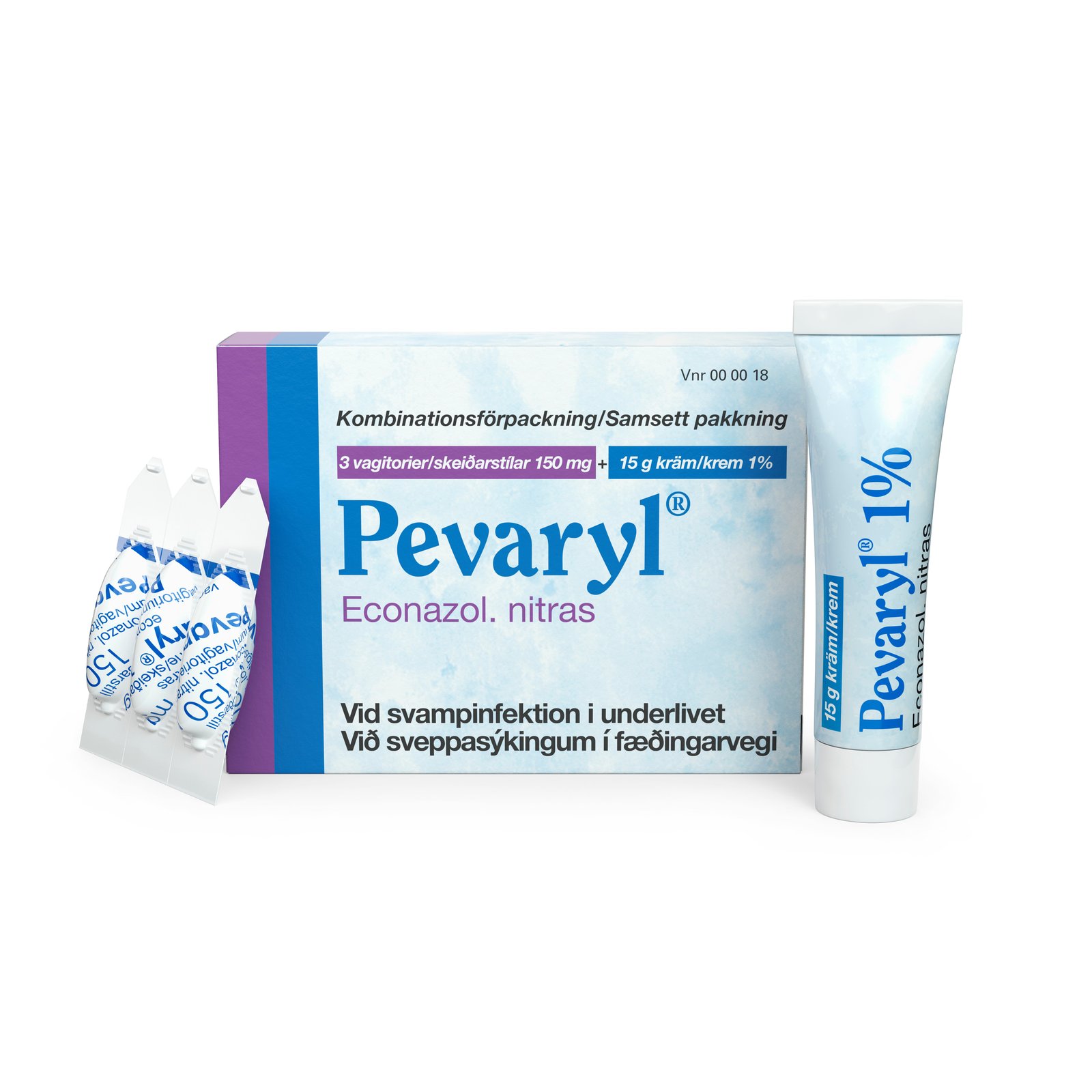 Pevaryl Vagitorier 150mg 3st + kräm 1% 15 g
