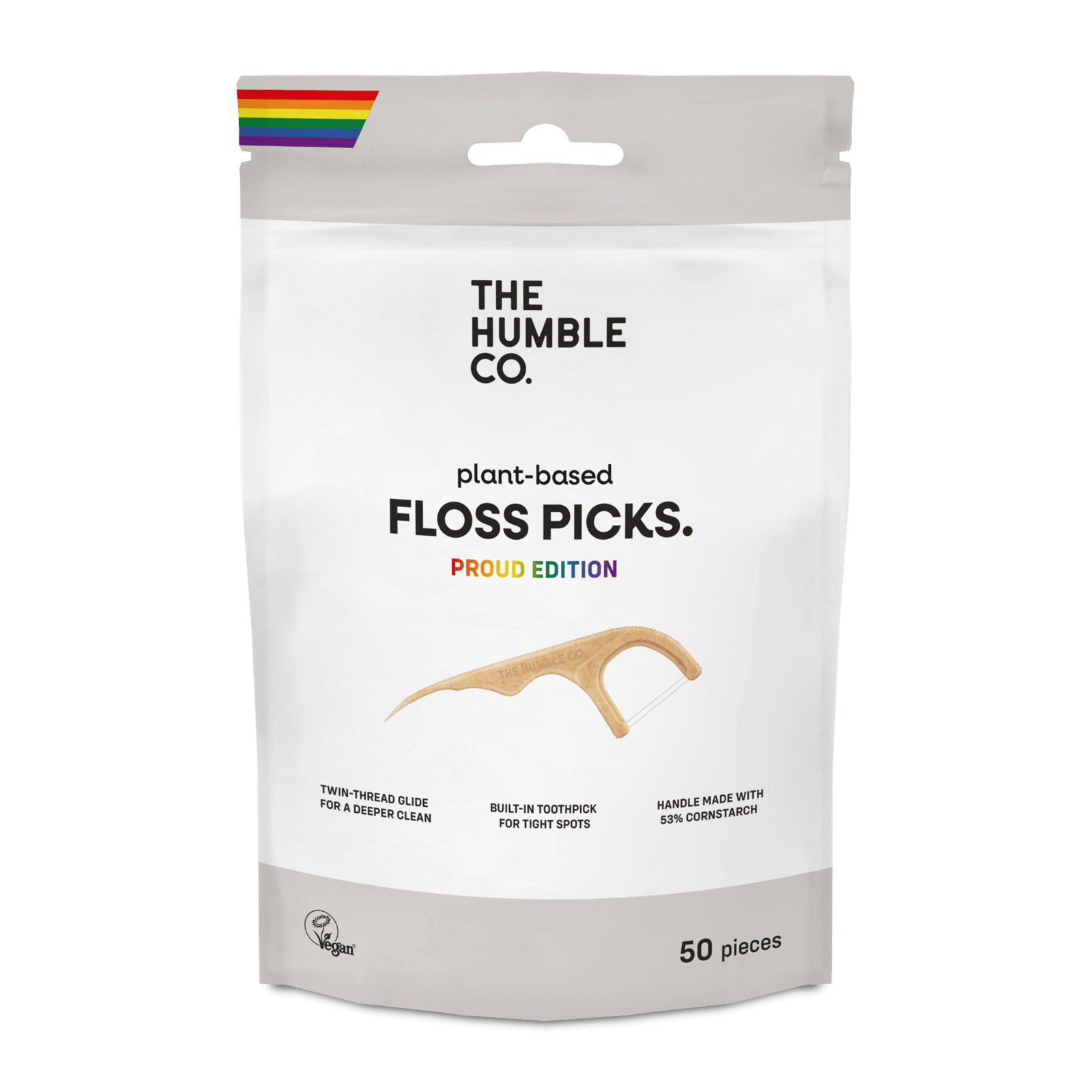 The Humble Co.Dental Floss Pick Proud Double Thread 50 st