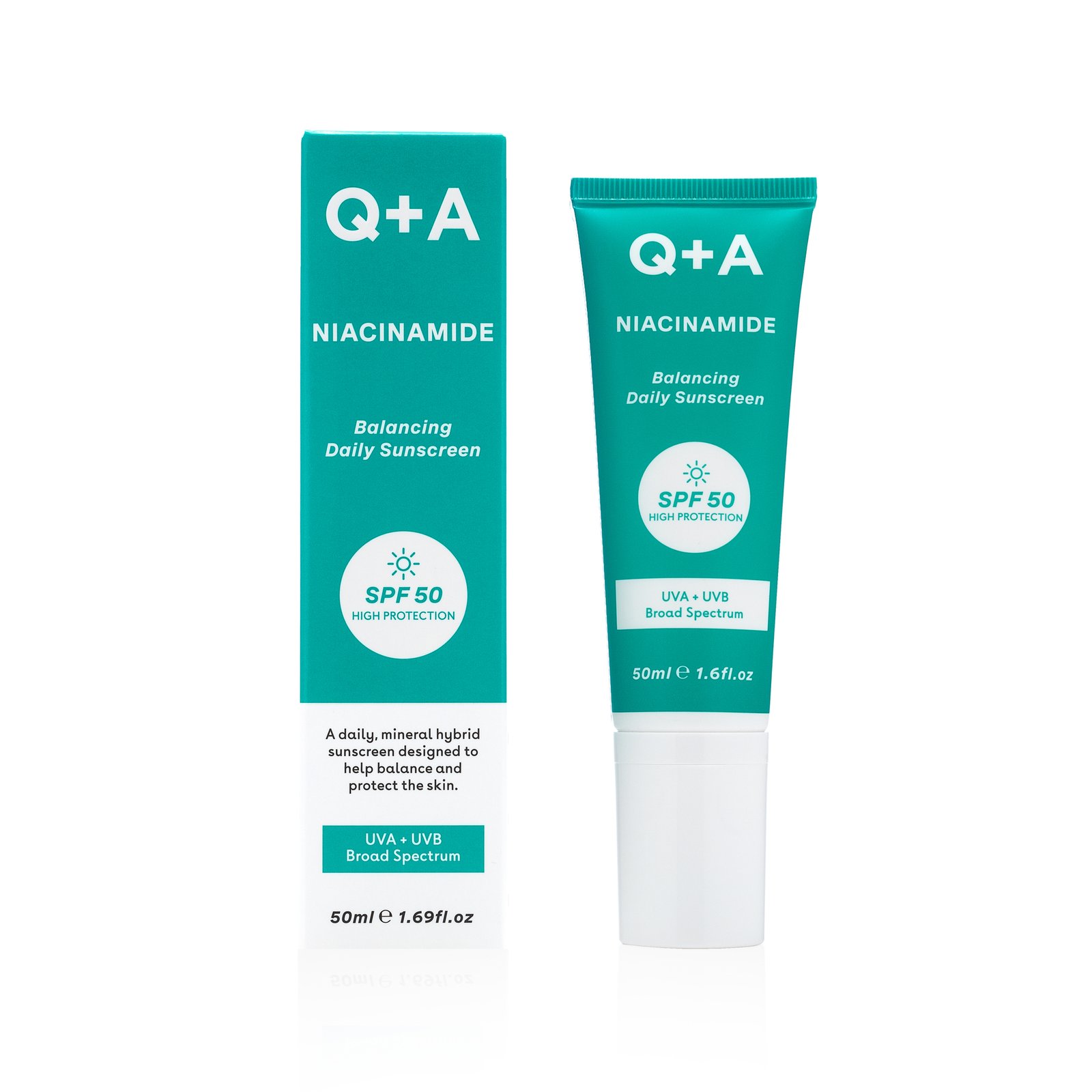Q+A Niacinamide SPF50 Balancing Face Sunscreen 50 ml