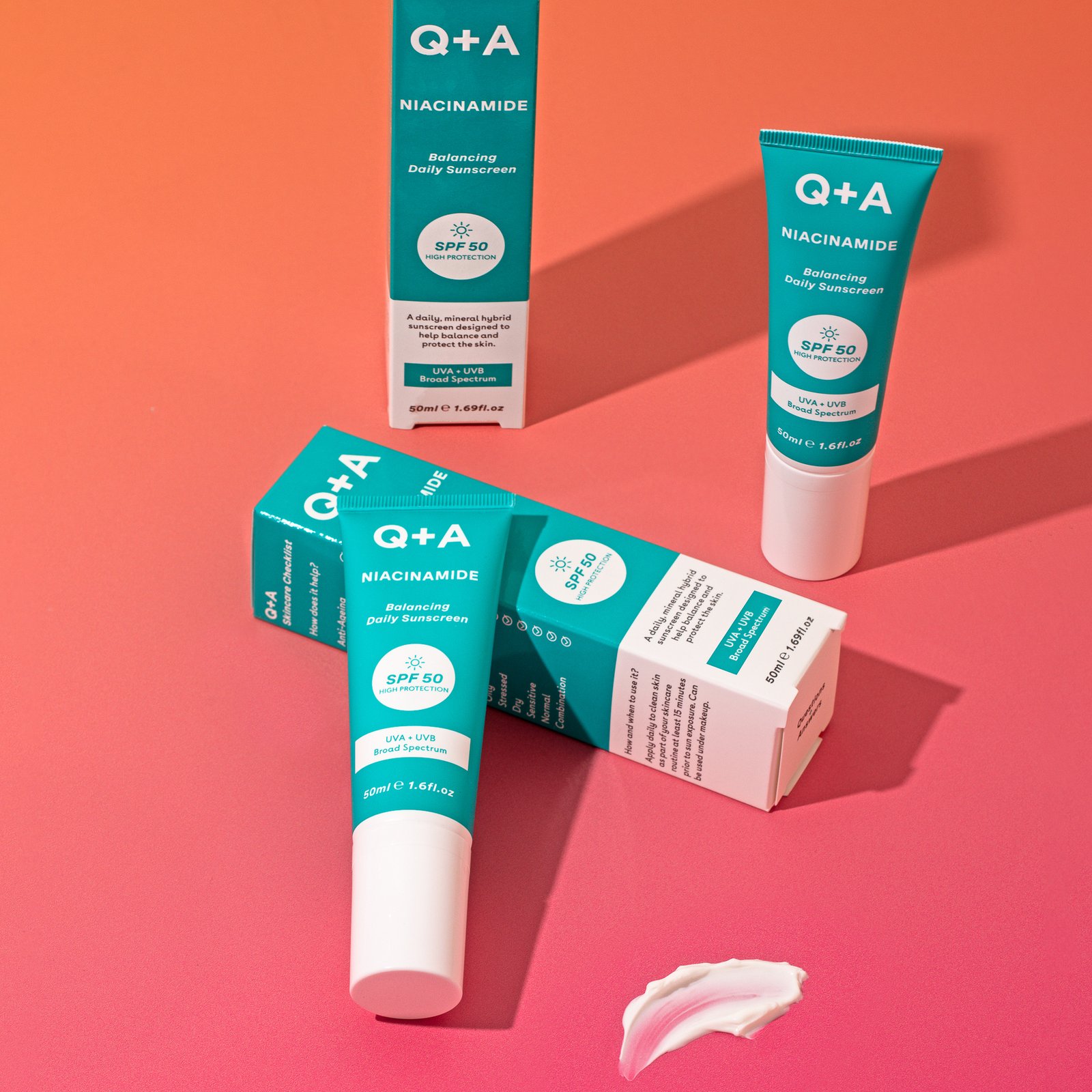 Q+A Niacinamide SPF50 Balancing Face Sunscreen 50 ml