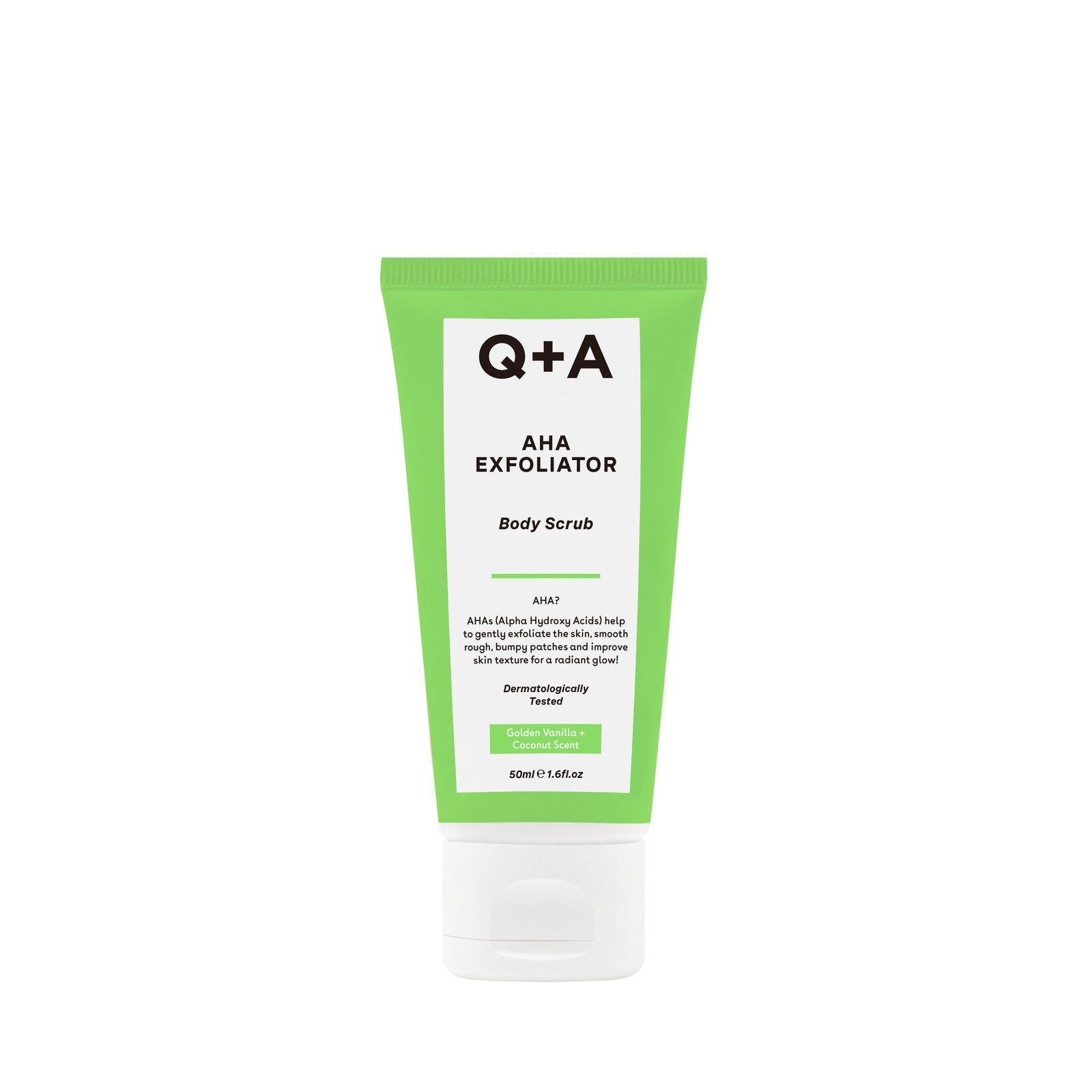Q+A AHA Exfoliator Body Scrub Travel Size 50 ml