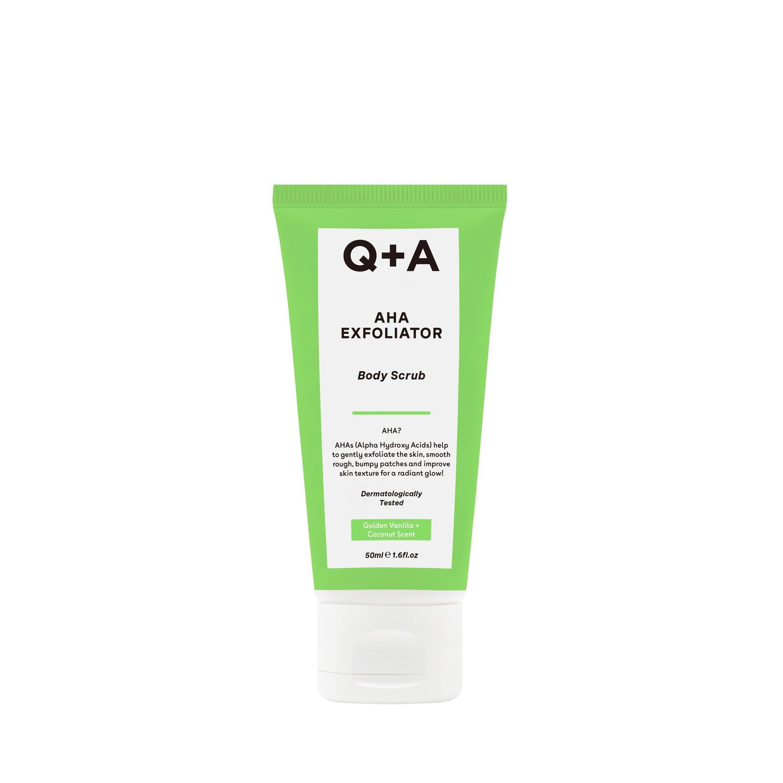 Q+A AHA Exfoliator Body Scrub Travel Size 50 ml