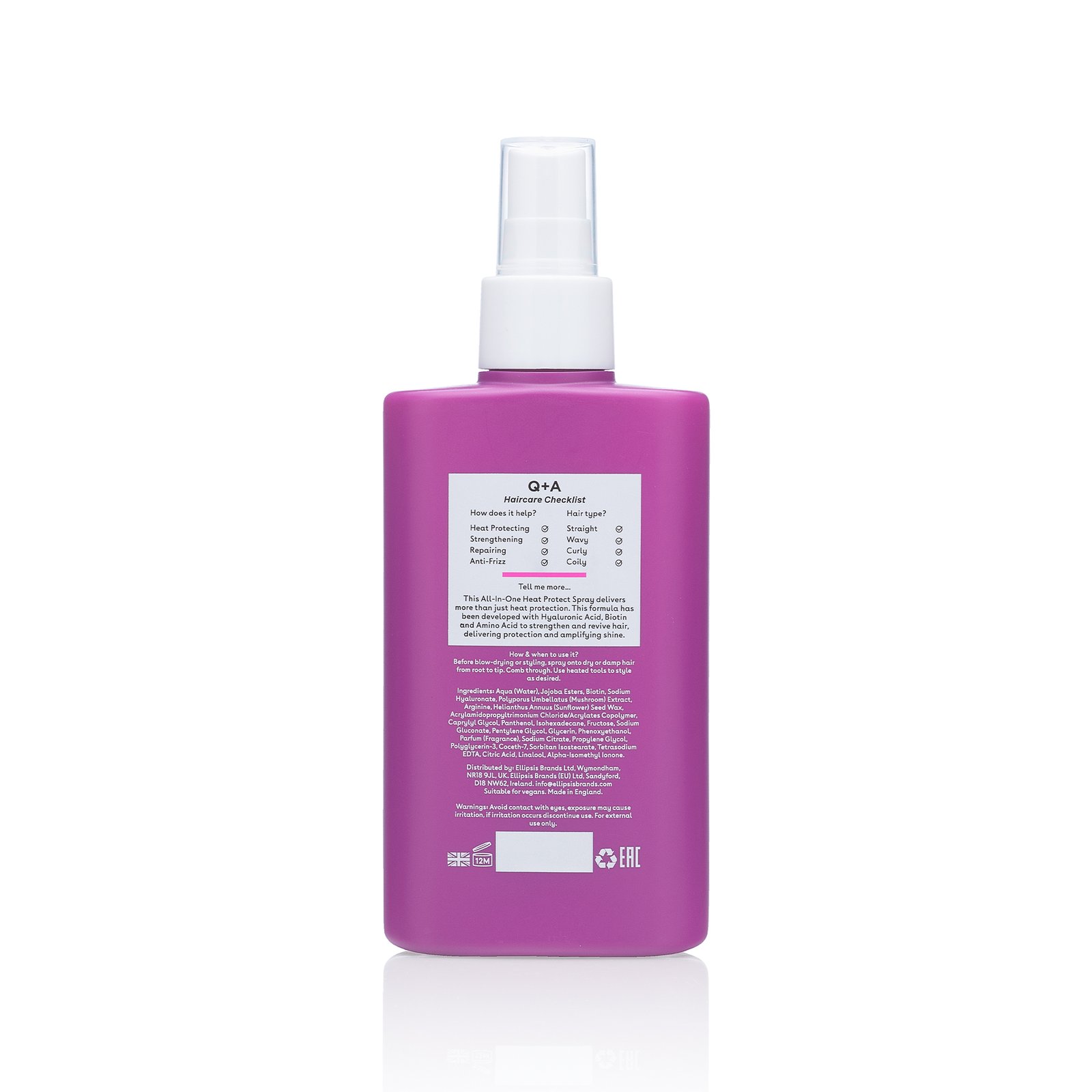 Q+A Heat Protect Hair Mist 150 ml