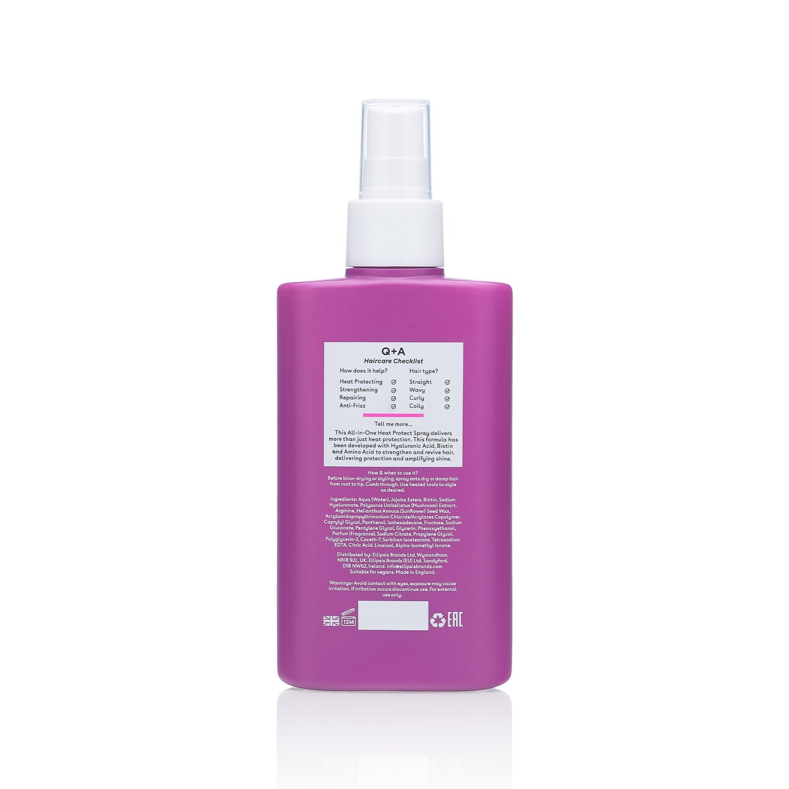 Q+A Heat Protect Hair Mist 150 ml