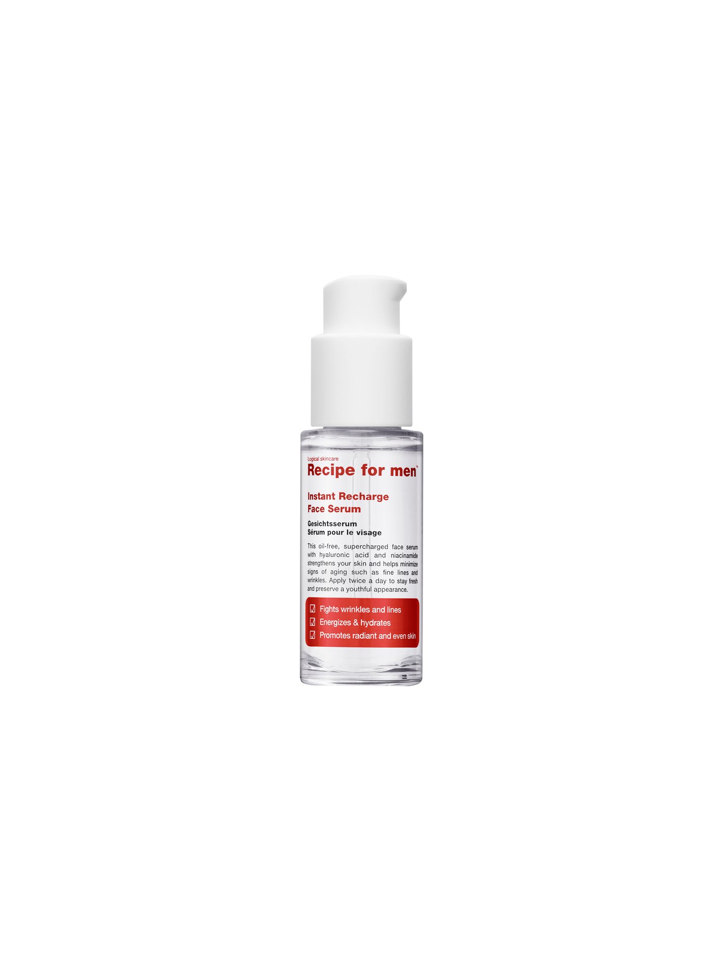 Recipe for men Instant Recharge Face Serum 30ml
