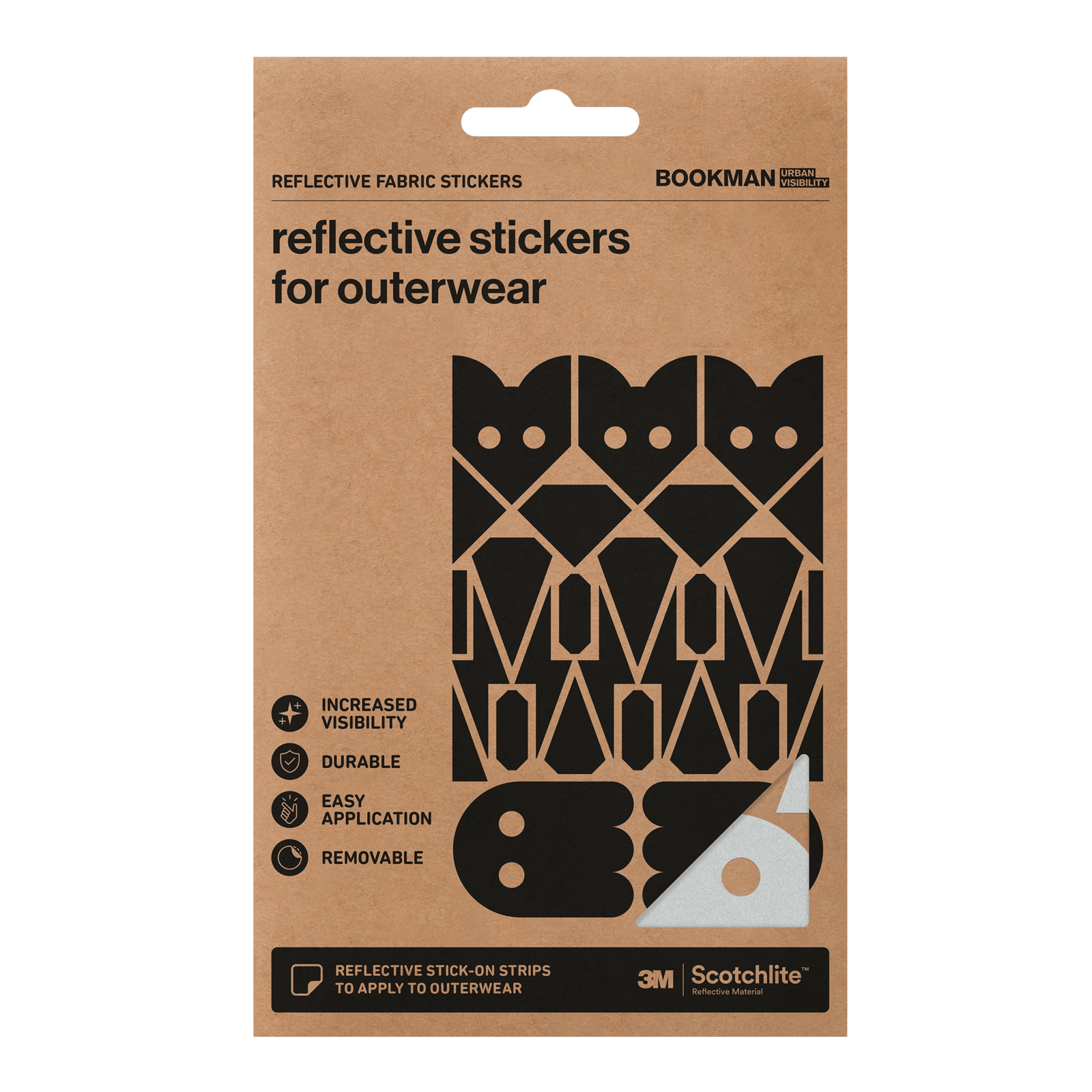 Bookman Urban Visibility Reflective Fabric Stickers Adventure Silver 1 st