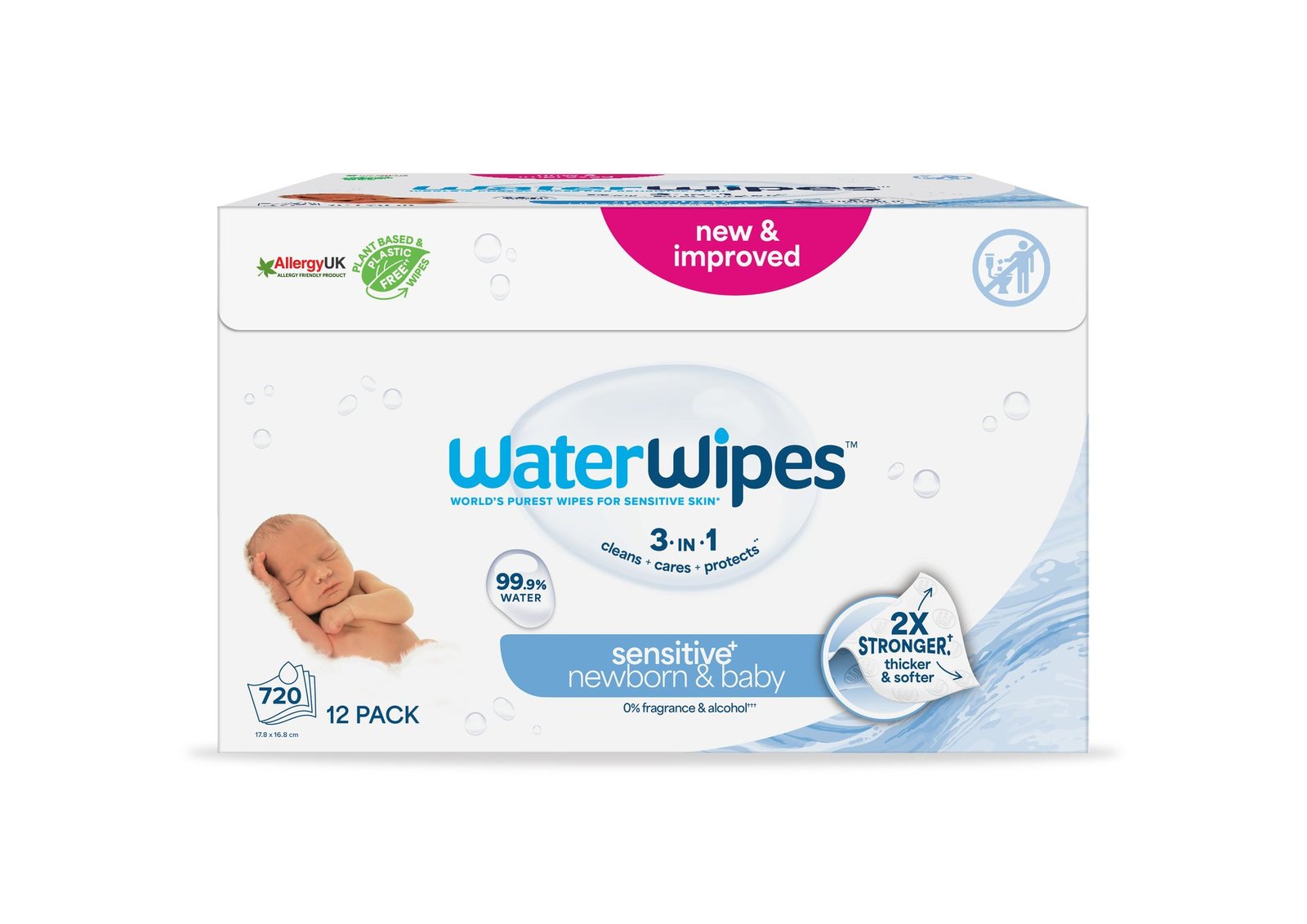 WaterWipes Våtservett Plastfri Big Pack 12 x 60 st