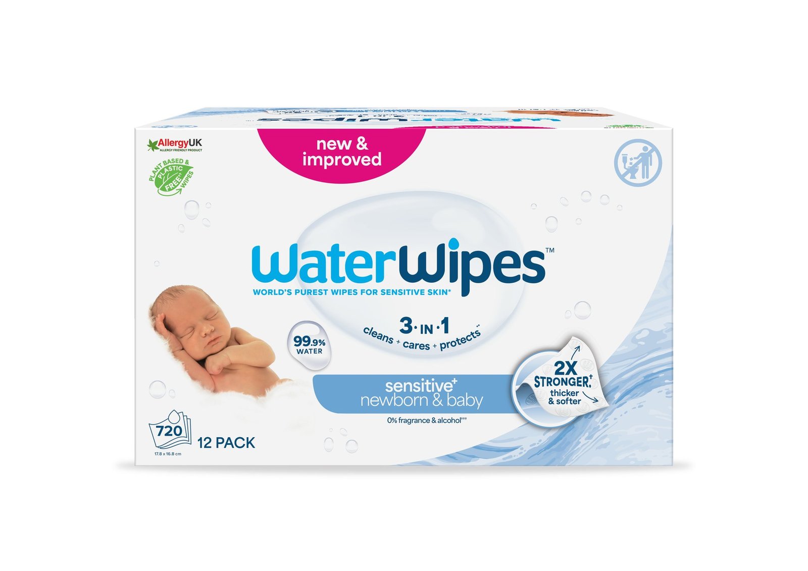 WaterWipes Våtservett Plastfri Big Pack 12 x 60 st