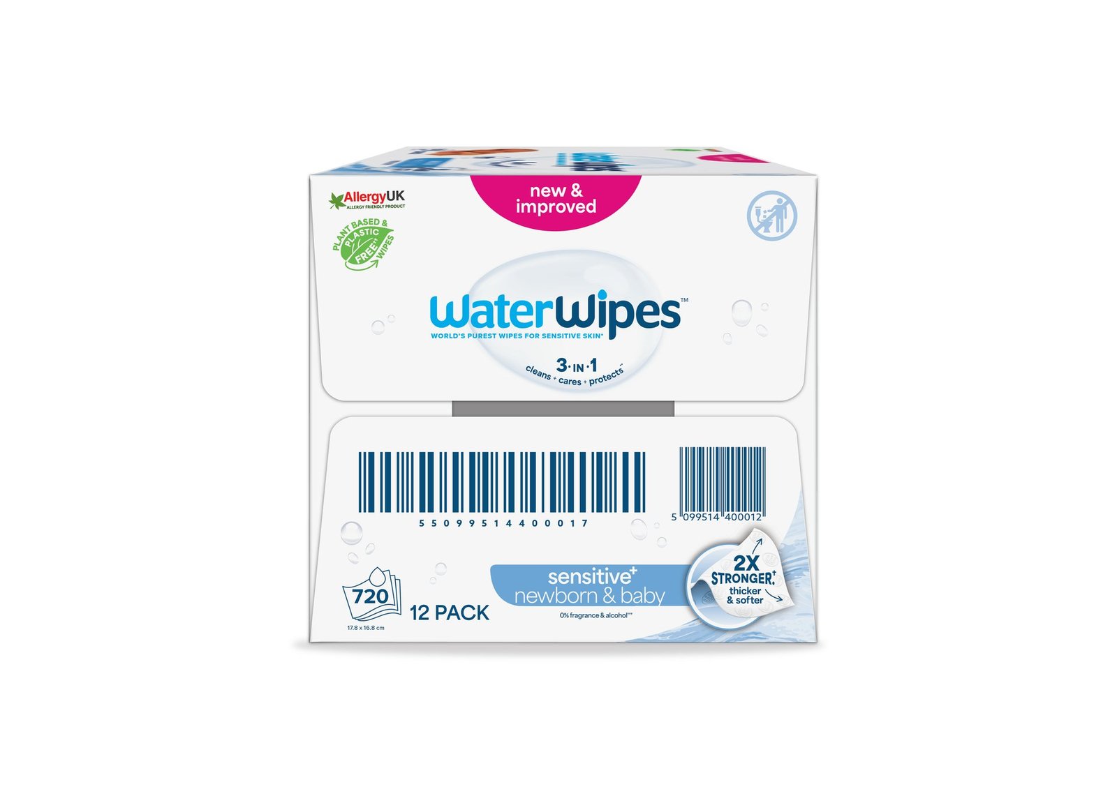 WaterWipes Våtservett Plastfri Big Pack 12 x 60 st