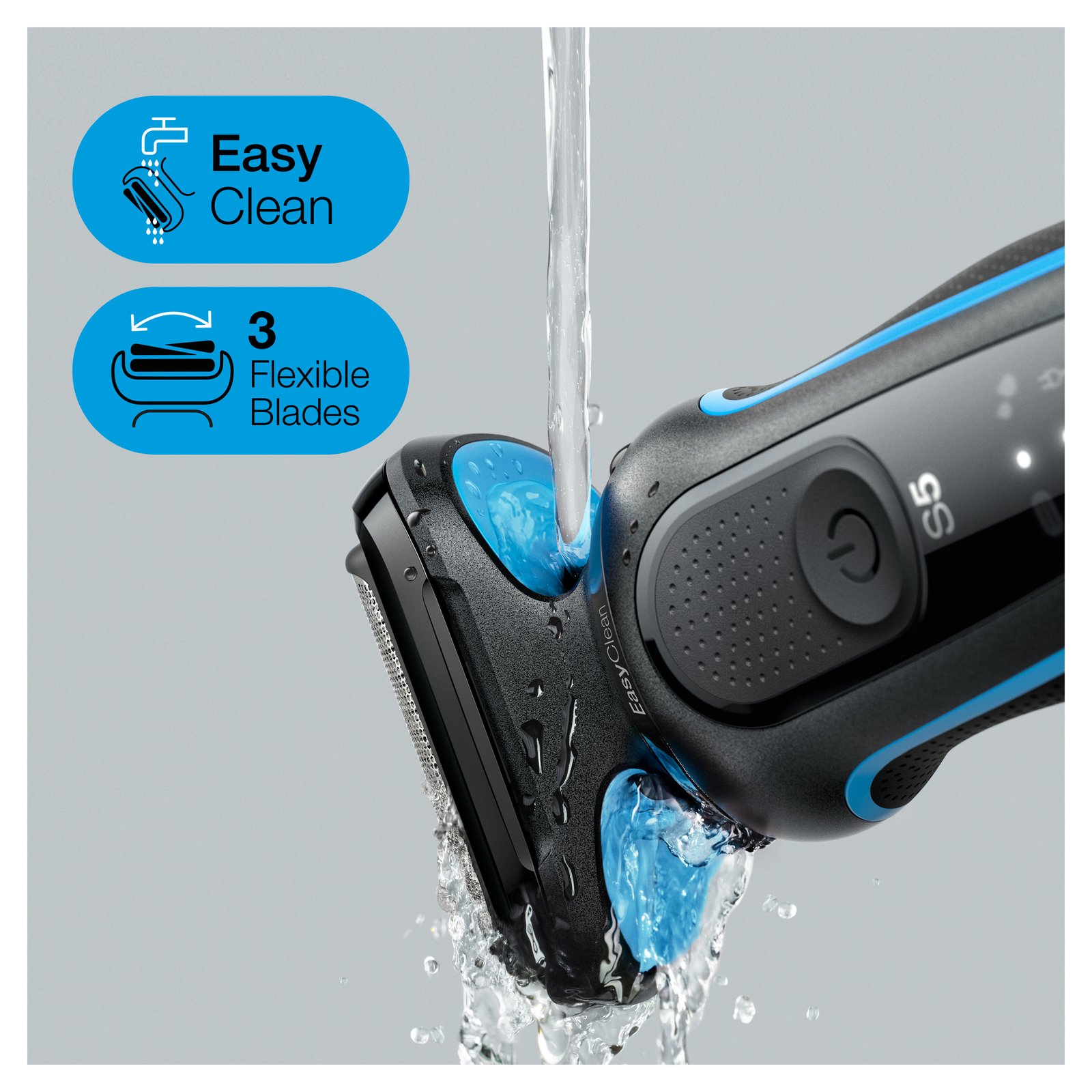 Braun Series 5 51-B1200s Rakapparat med precisionstrimmer Blå