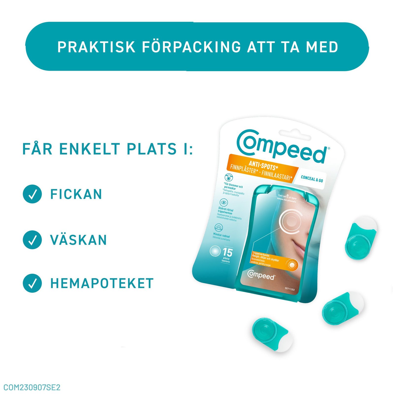 Compeed Anti-Spots Conceal & Go Finnplåster 15 st