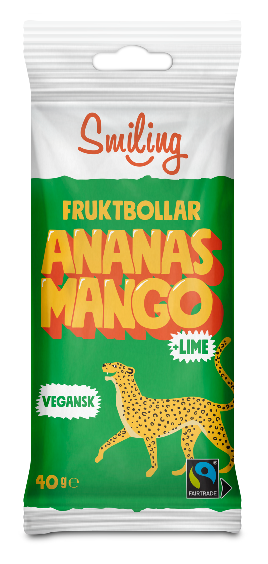 Smiling Fruktbollar Ananas Mango & Lime 40 g