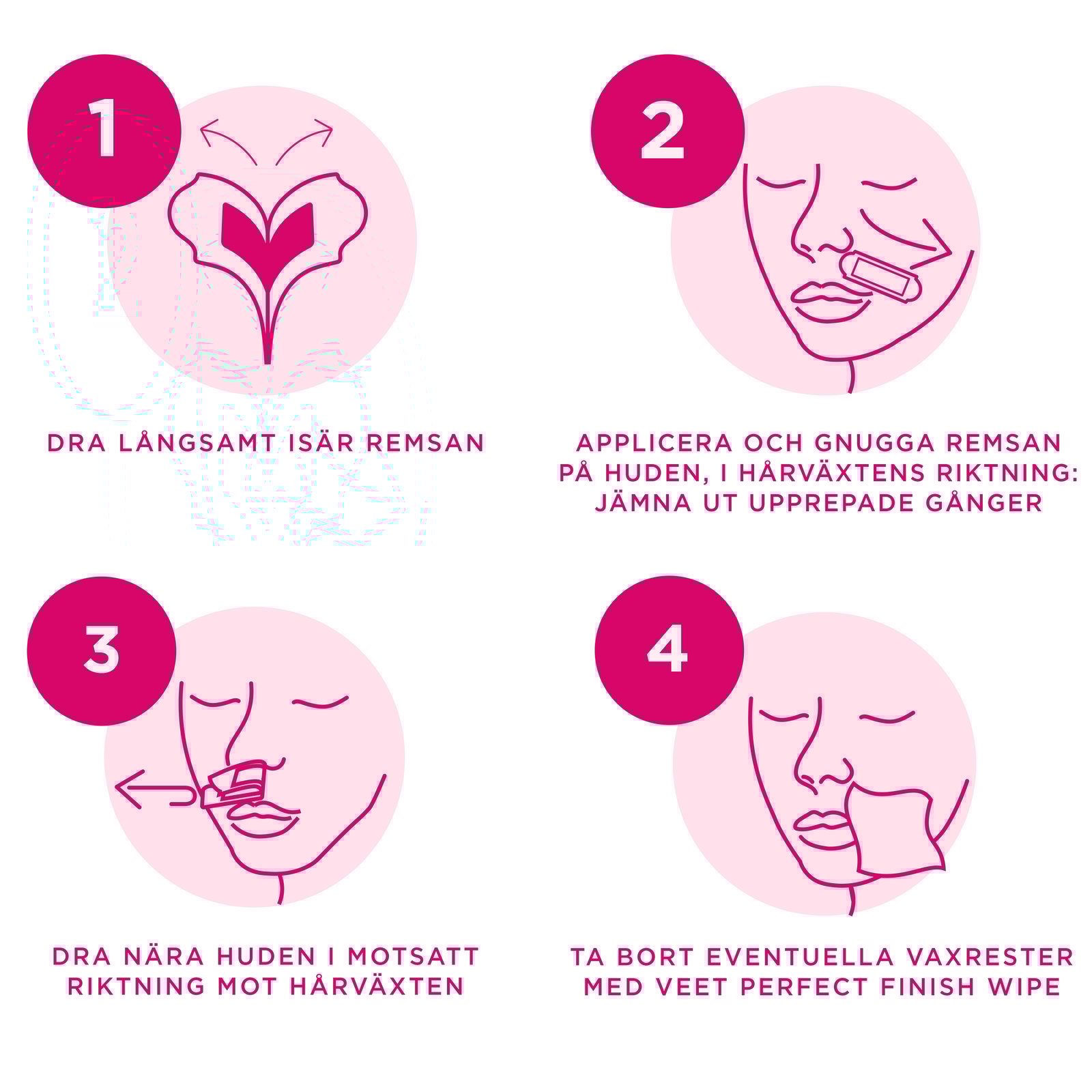 Veet Pure Cold Wax Strips Face Sensitive Skin 20 st