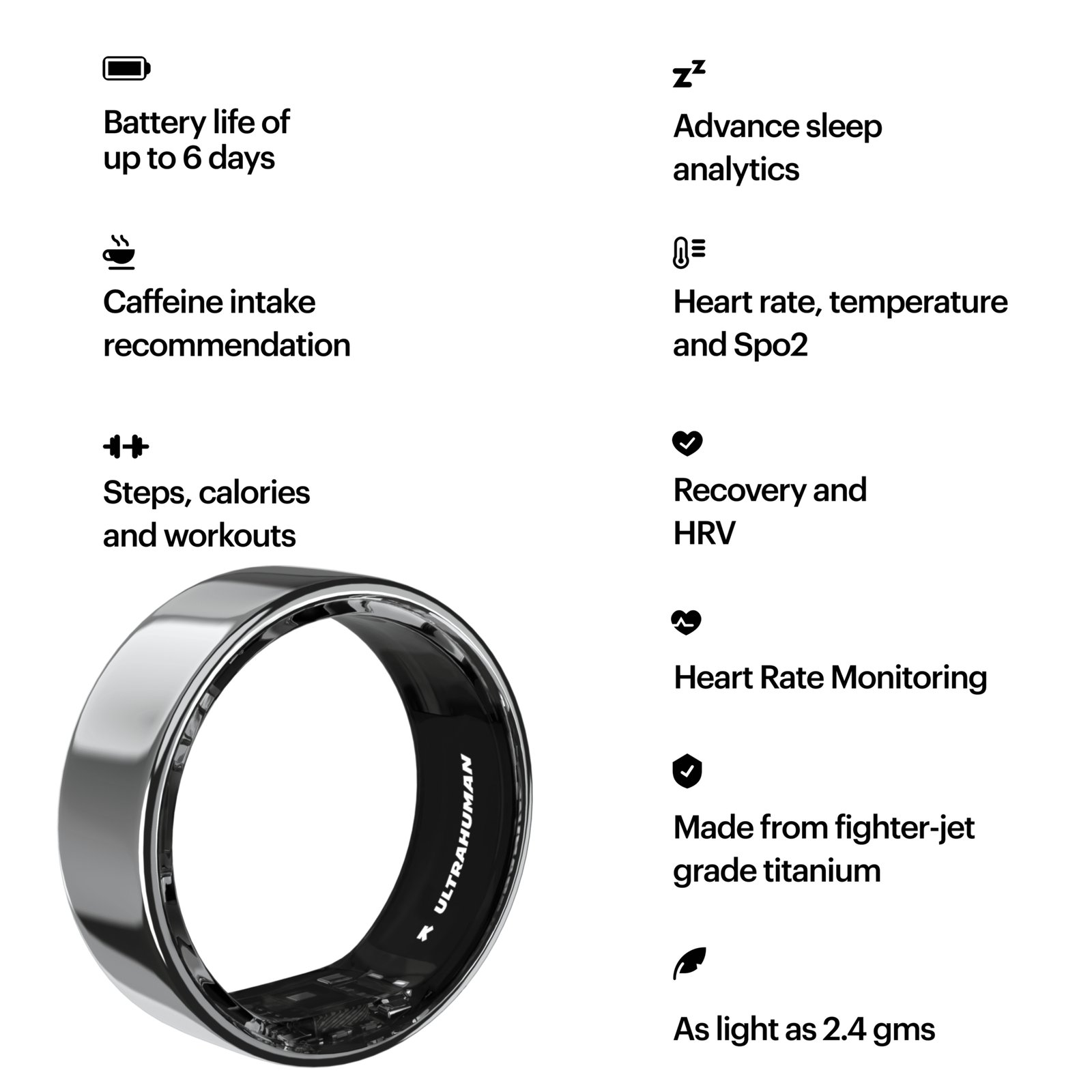 Ultrahuman Ring Air- Size-06- Air Silver