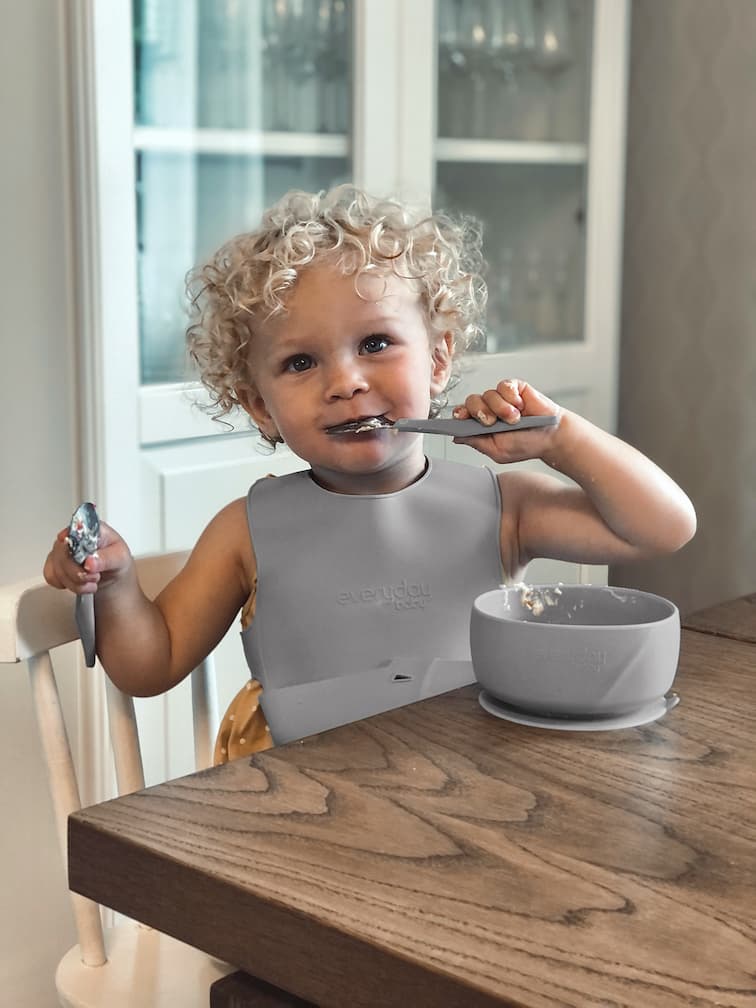 Everyday Baby Bestick Rostfritt Stål & Silikon Quiet Grey