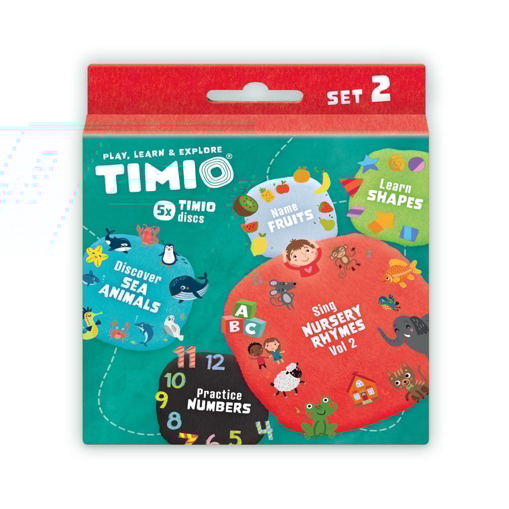 TIMIO Skivset 2 – Siffror, Barnvisor, Havsdjur, Former och Frukter