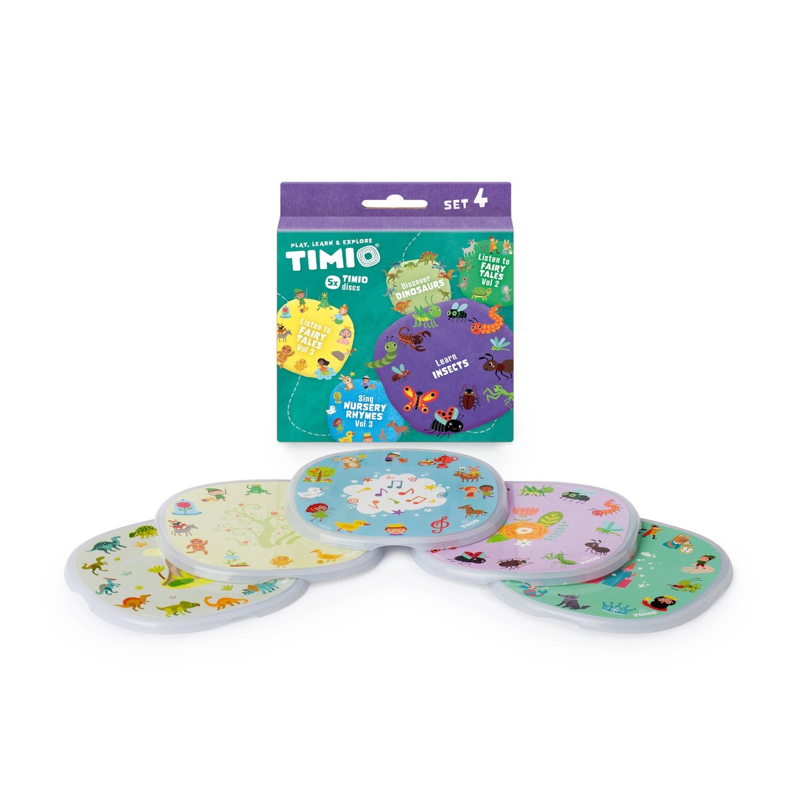 TIMIO Skivset 4 – Barnvisor, Sagor, Dinosaurier och Små insekter