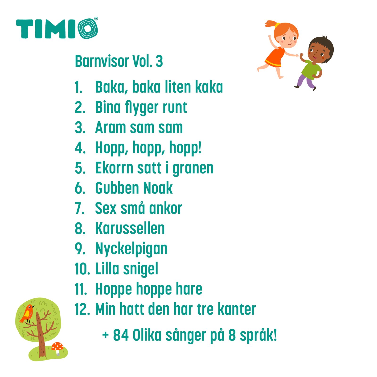 TIMIO Skivset 4 – Barnvisor, Sagor, Dinosaurier och Små insekter