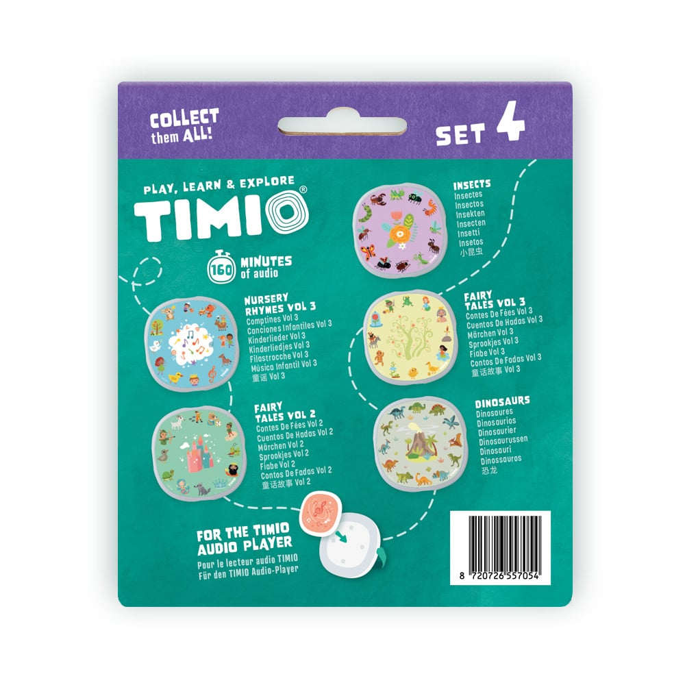 TIMIO Skivset 4 – Barnvisor, Sagor, Dinosaurier och Små insekter