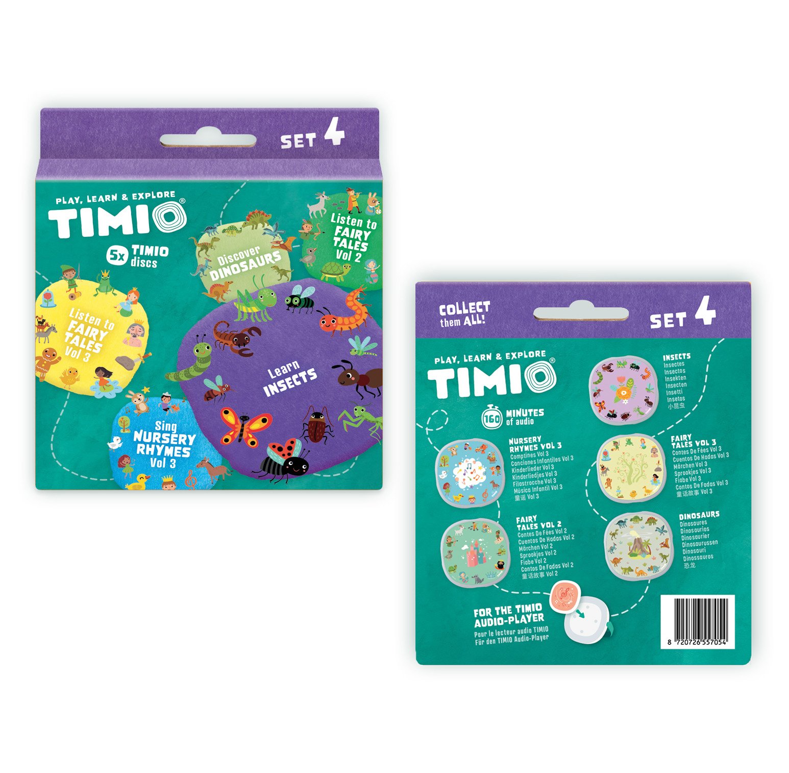 TIMIO Skivset 4 – Barnvisor, Sagor, Dinosaurier och Små insekter