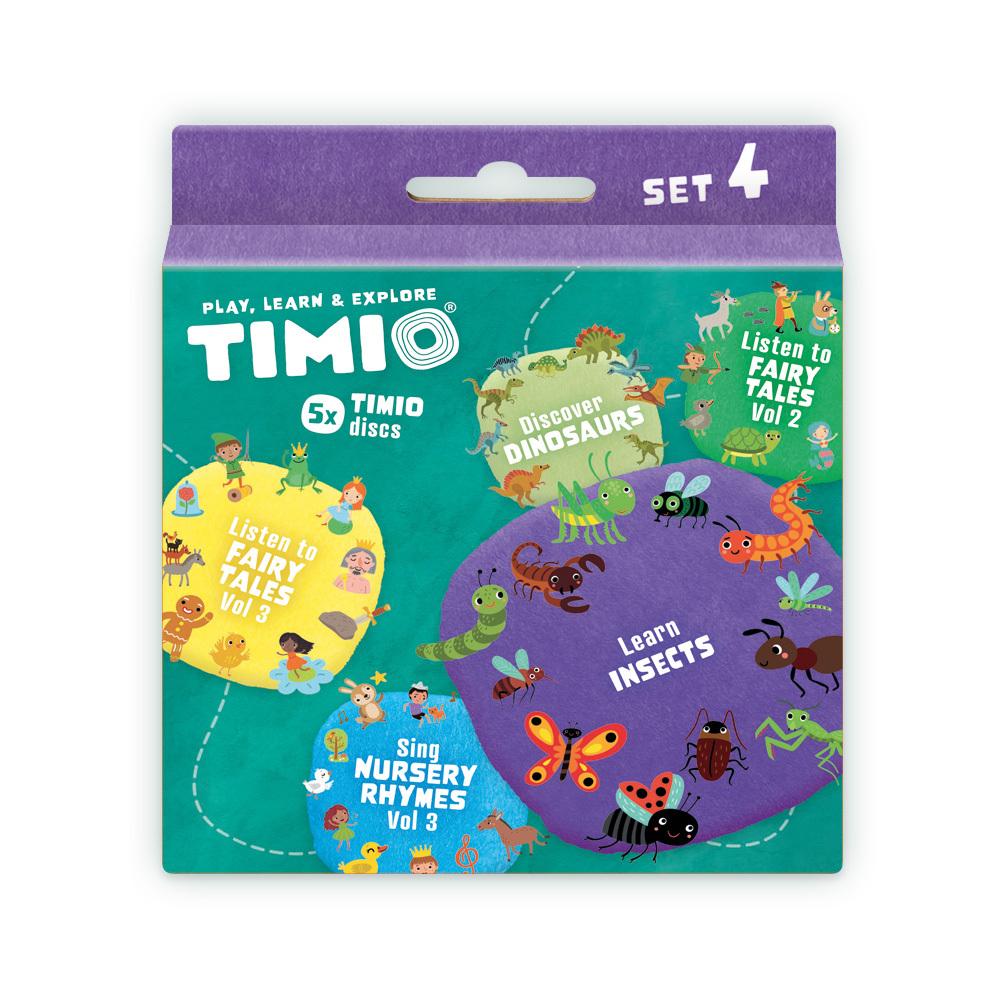 TIMIO Skivset 4 – Barnvisor, Sagor, Dinosaurier och Små insekter