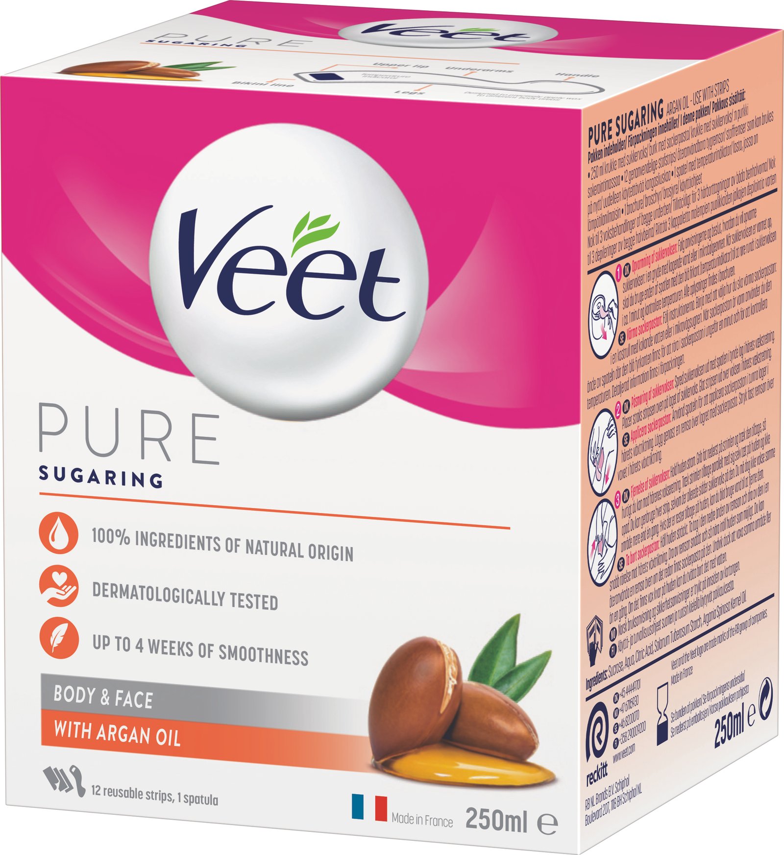 Veet Pure Sugaring Warm Wax Argan Oil Body & Face 250 ml