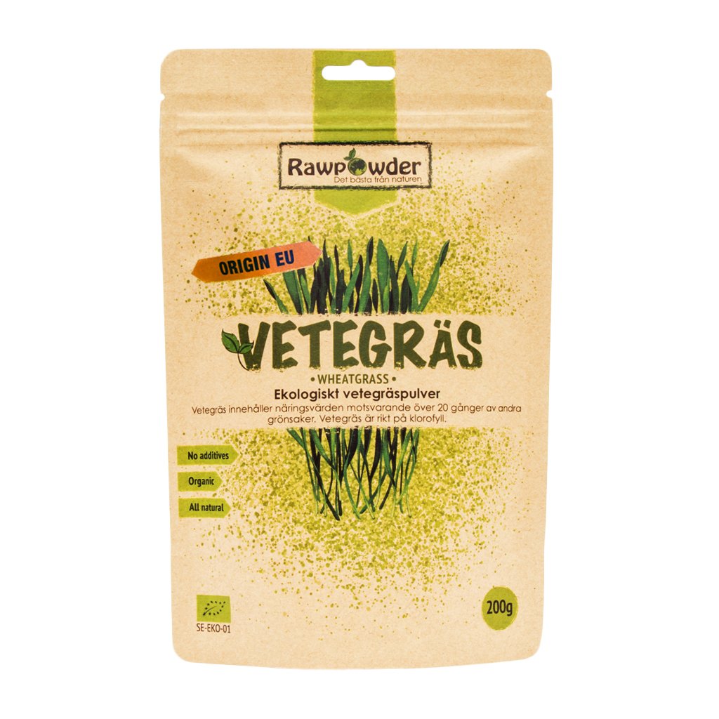 Rawpowder Vetegräs 200 g EKO