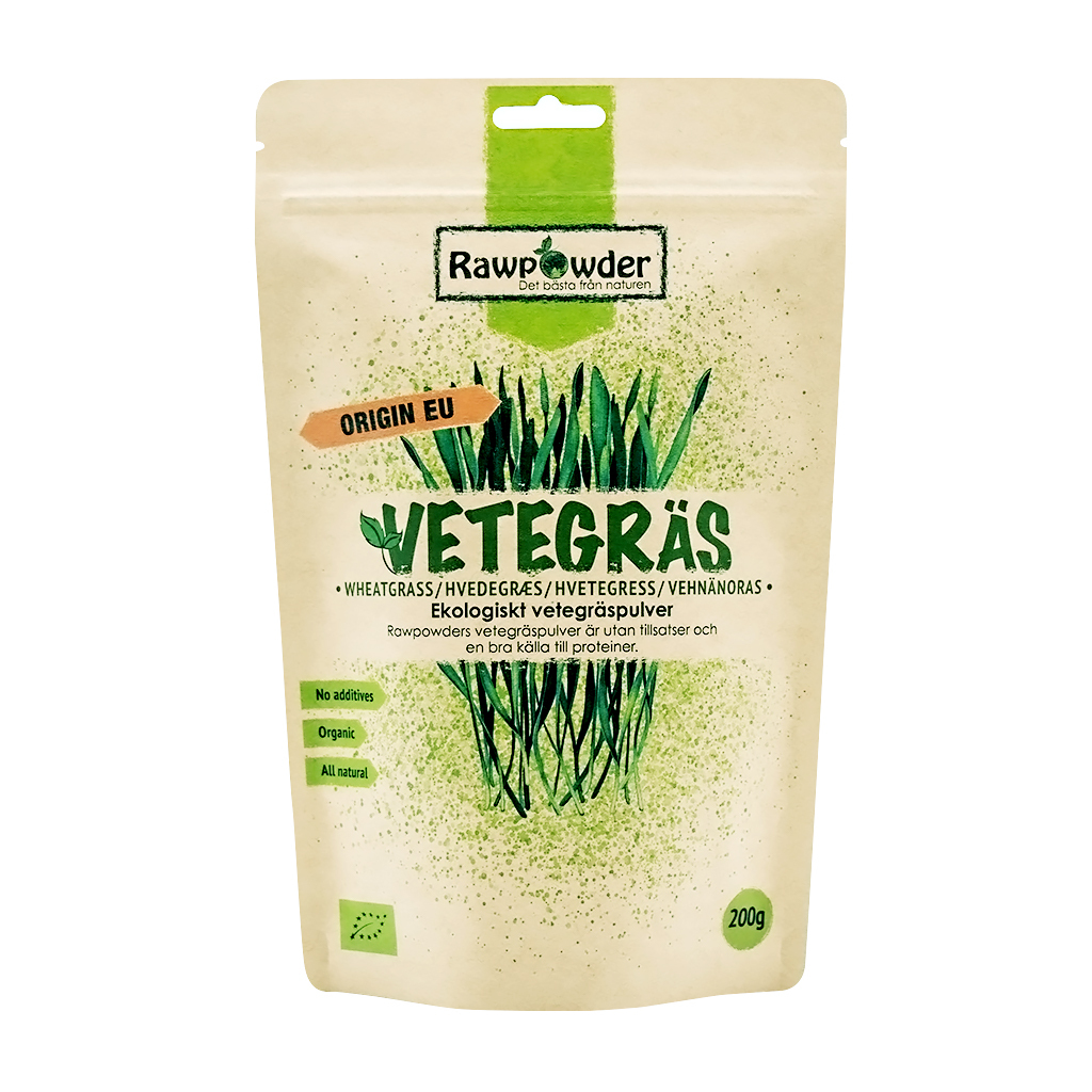 Rawpowder Vetegräs 200 g EKO