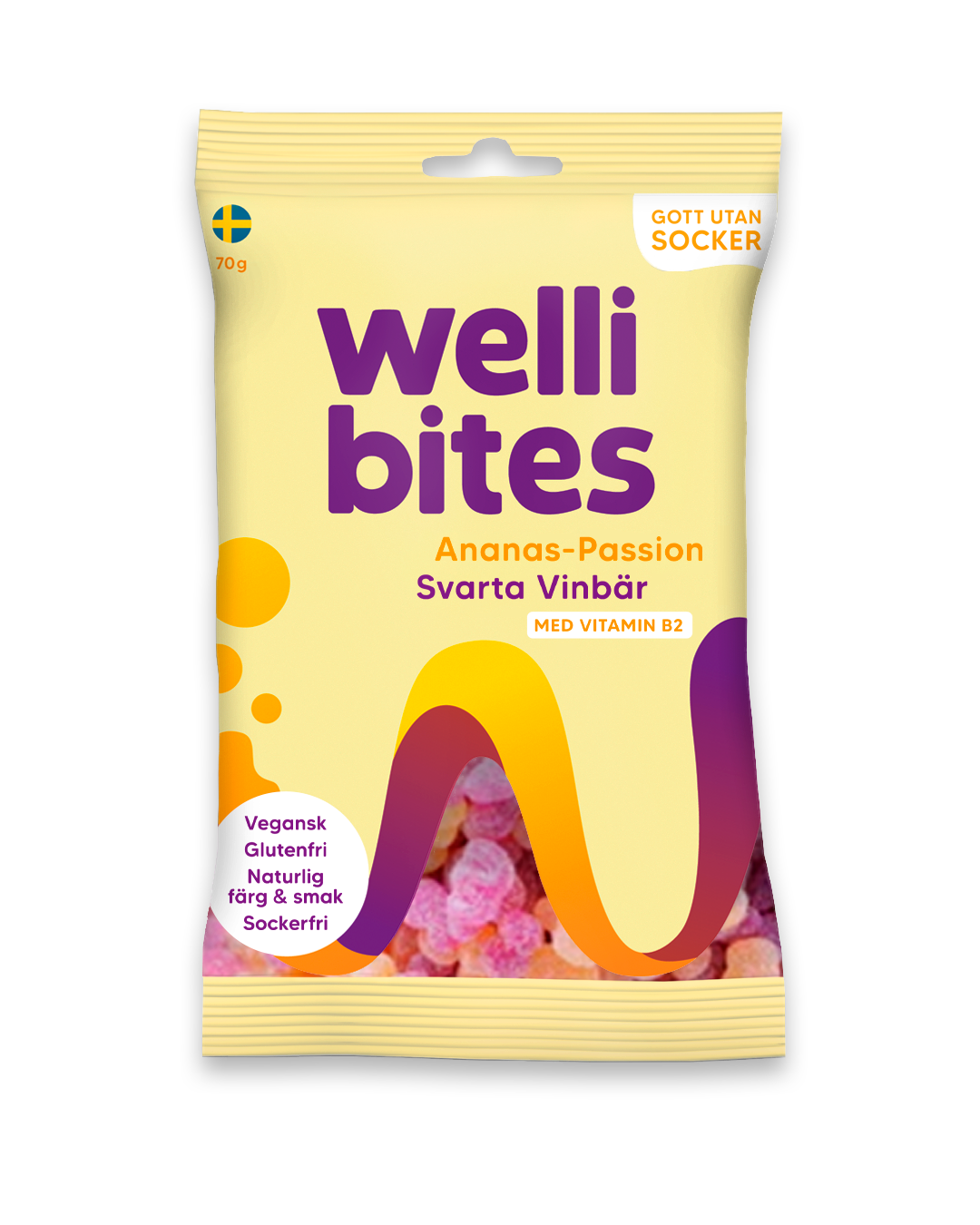 Wellibites Ananas-Passion & Svarta Vinbär 70g