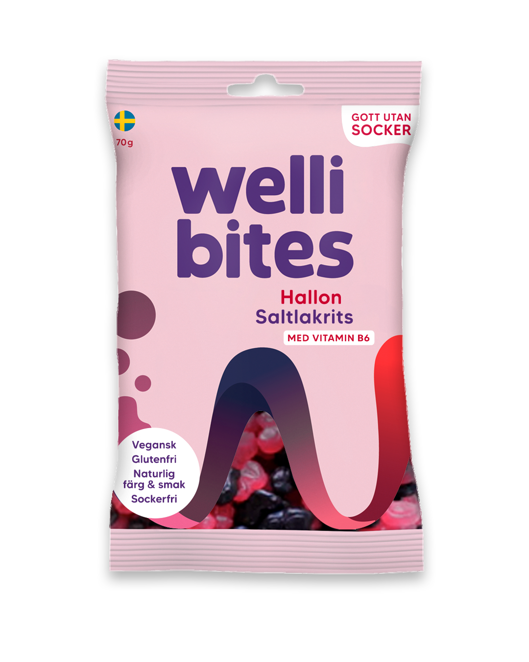 Wellibites Hallon & Saltlakrits 70 g