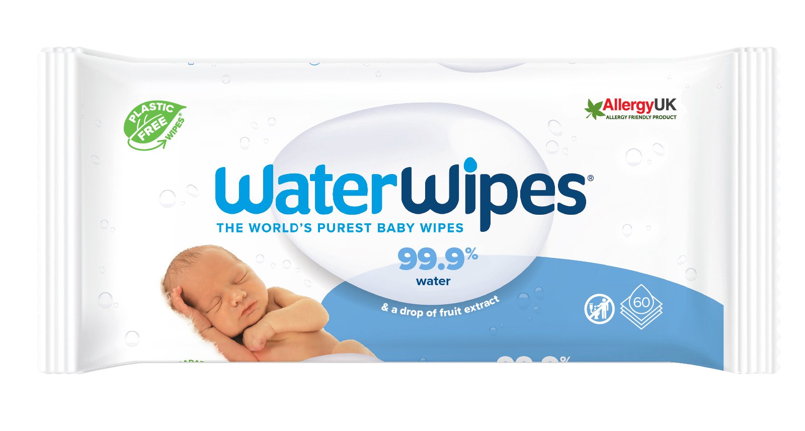 WaterWipes Våtservett Plastfri 60 st