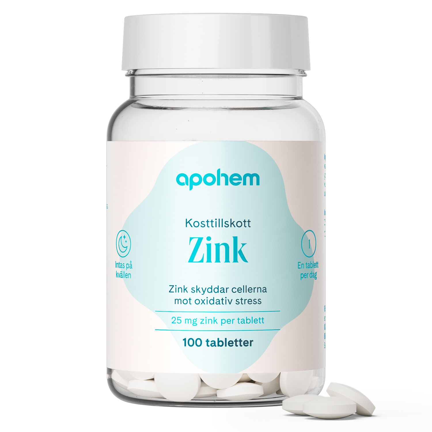 Apohem Zink 25 mg 100 tabletter