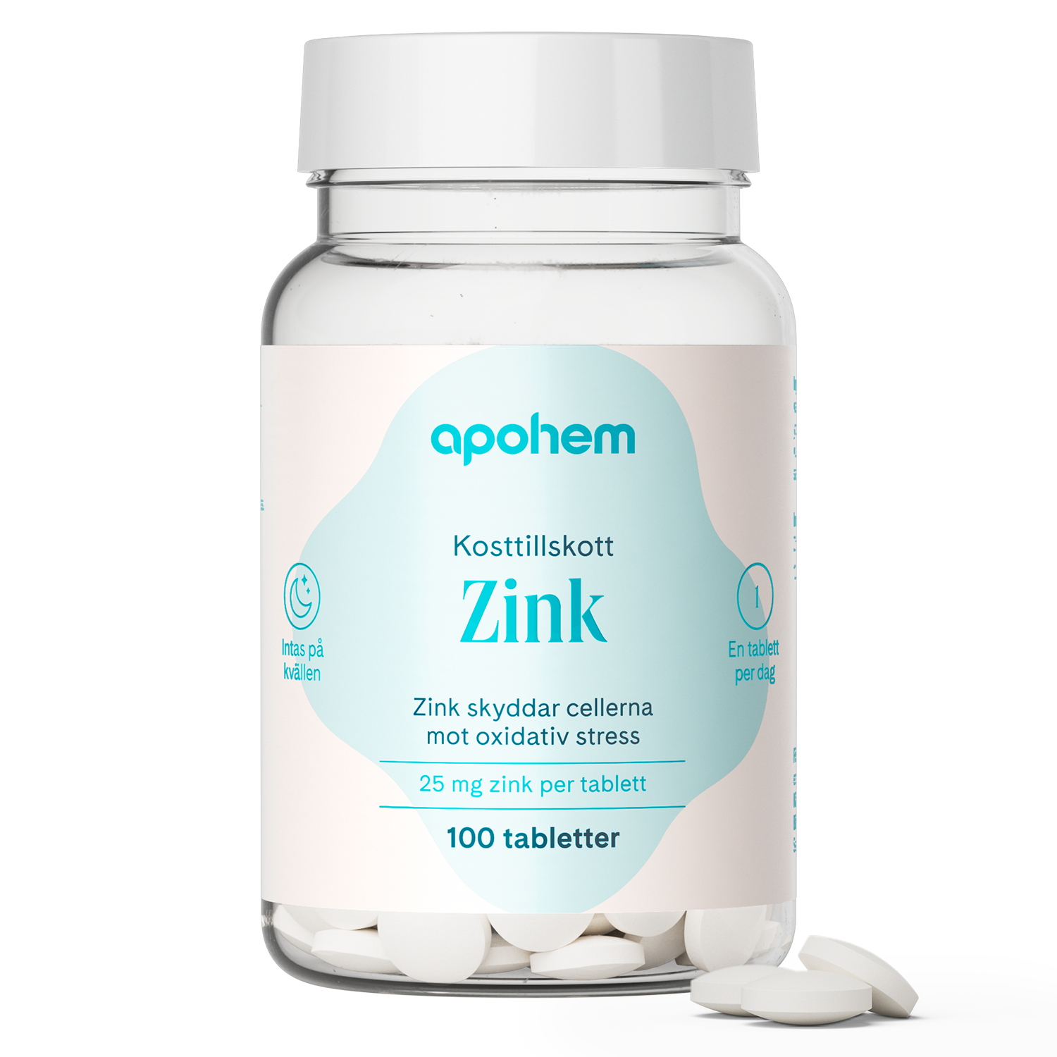 Apohem Zink 25 mg 100 tabletter