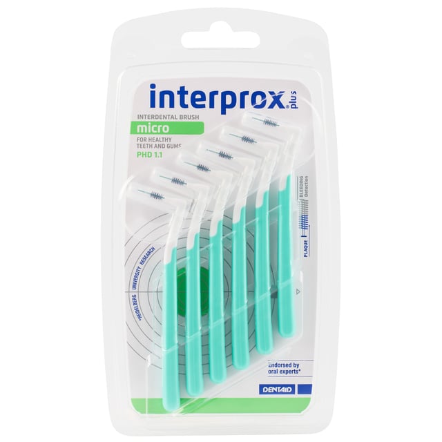 Interprox Vinkel Plus Micro Mellanrumsborste Grön 0,66 mm 6 st