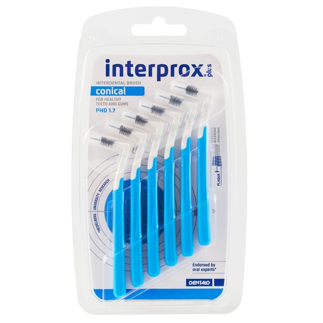 Interprox Vinkel Plus Conical Mellanrumsborste Blå 0,8 mm 6 st
