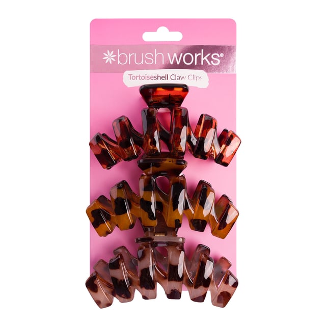 Brushworks Tortoiseshell Claw Clips 3 st