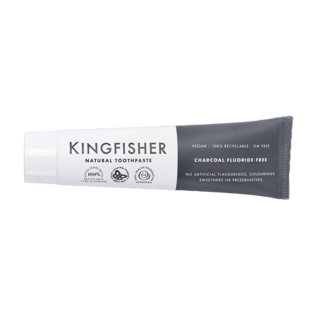 Kingfisher Whitening Charcoal Tandkräm Utan Fluor 100 ml