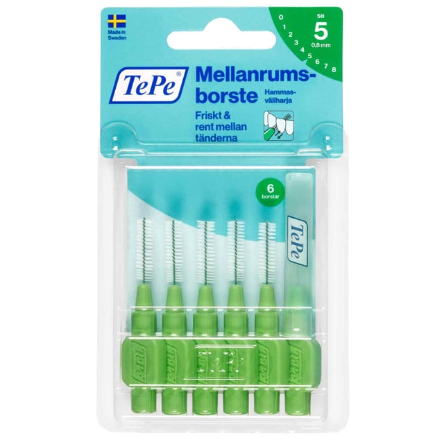 TePe Mellanrumsborste Original 0,8mm Grön 6 st