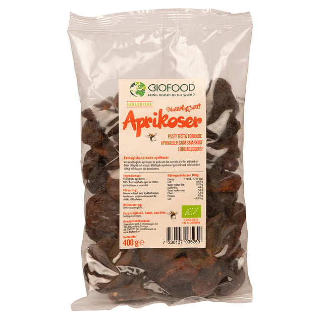 Biofood Aprikoser 400 g
