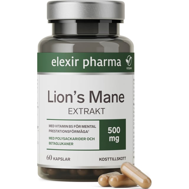 Elexir Pharma Lion's Mane 60 kapslar