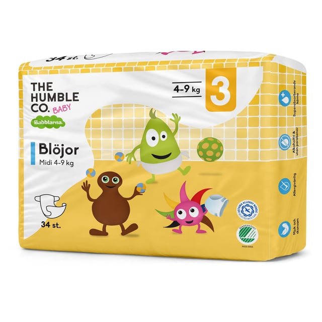 Babblarna Blöja Storlek 3 Midi 4–9 kg