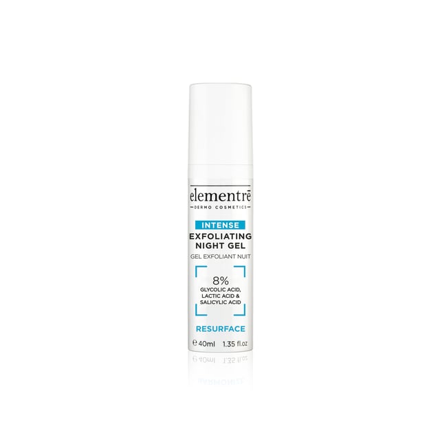 Elementre Exfoliating Night Gel - 8% Glycolic, Lactic, Salicylic Acids 40ml