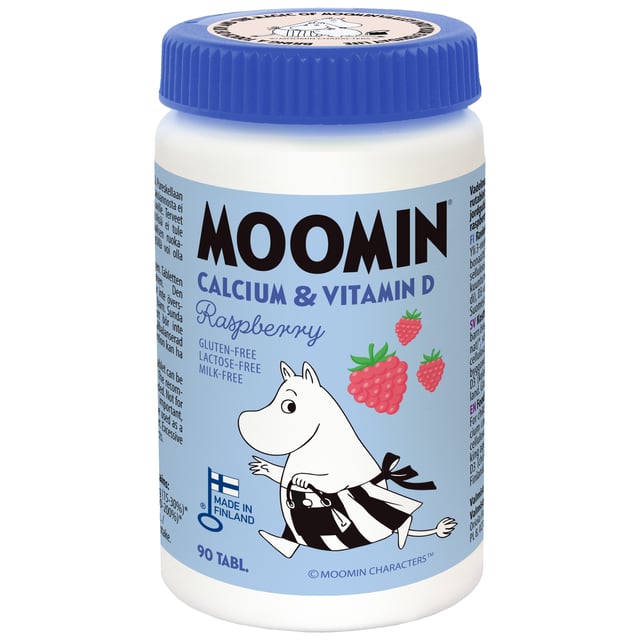 Moomin Kalcium & Vitamin D Hallon 90 Tabletter